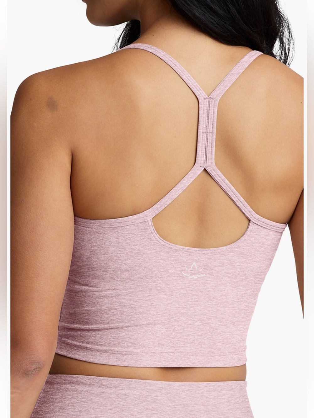 NWT Beyond Yoga XL  Spacedye Slim Cropped Tank Blush Heathered Pink